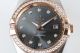 Perfect Replica Swiss Grade Omega Constellation Rose Gold Diamond Bezel Black Dial Watch (4)_th.JPG